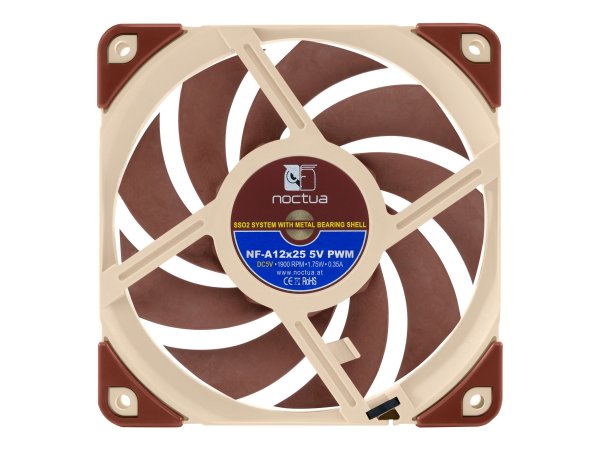 Noctua NF A12x25 5V PWM - Ventilatore - 12 cm - 450 Giri/min - 2000 Giri/min - 22,6 dB - 102,1 m³/h