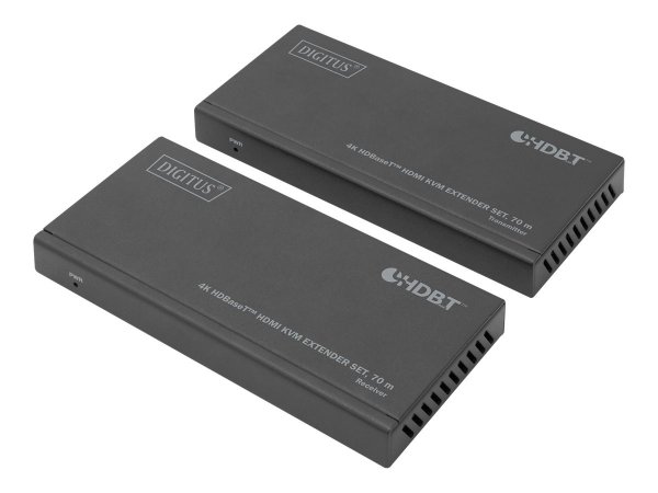 DIGITUS Set extender 4K HDBaseT™ HDMI KVM - 70 m - Trasmettitore e ricevitore - Cablato - 70 m - Cat