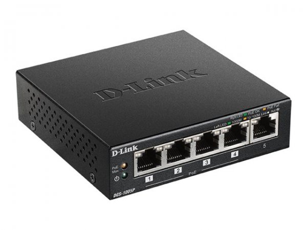 D-Link DGS-1005P - Non gestito - L2 - Gigabit Ethernet (10/100/1000) - Full duplex - Supporto Power