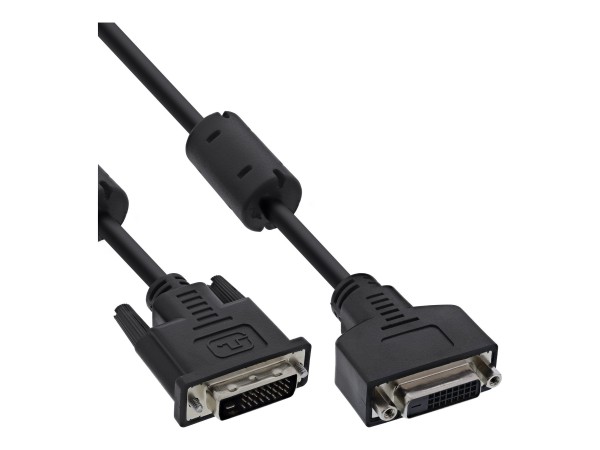 InLine Cavo DVI-D 24+1 maschio / femmina - 3m - Dual Link - prolunga - nero