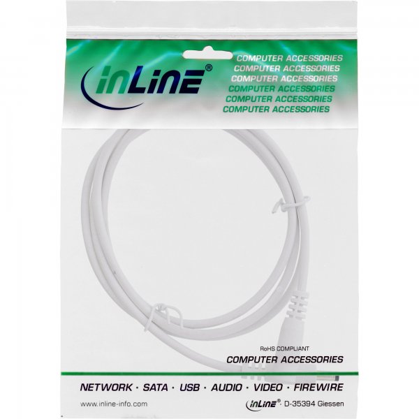 InLine Cavo di prolunga DC - maschio/femmina 4,0x1,7mm - AWG24 - bianco - 1m