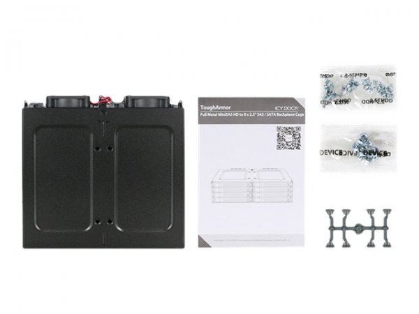 Icy Dock MB998IP-B - Nero - Metallo - 5,7 mm - 2 ventola(e) - 4 cm - 6 Gbit/s