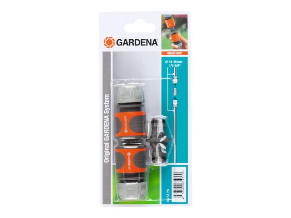 Gardena 18283-20 - Accoppiatubo - 5/8 1/2" - Grigio - Arancione - Argento