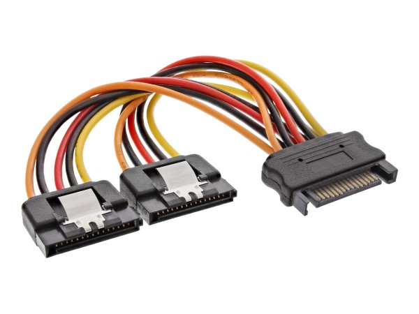 InLine Cavo di alim. a Y - 1x Sata 15pin M a 2x SATA15pin F - con ling. - 0,30m