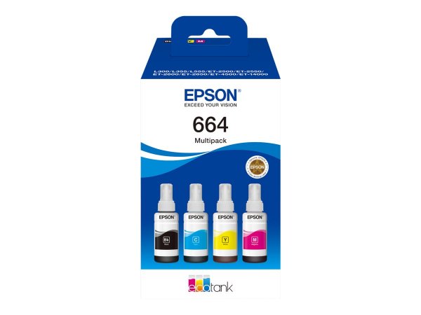 Epson 664 EcoTank 4-colour Multipack - Originale - Nero - Ciano - Magenta - Giallo - EcoTank L555 Ec