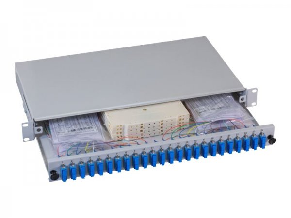 Helos LWL - Glasfaserkabelkiste - Rack montierbar - SC SM X 24 - Grau - 1U
