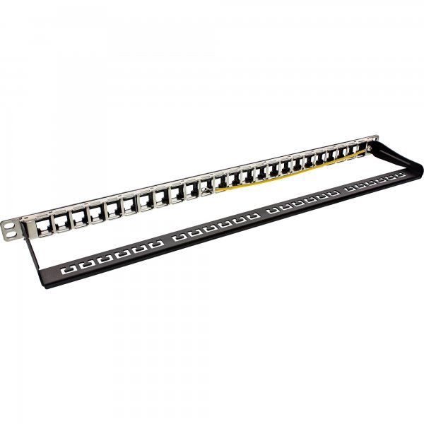 InLine Patch Panel 19" 0,5U Cat.6A 24-porte - per RJ45 Snap-In Keystone - nero