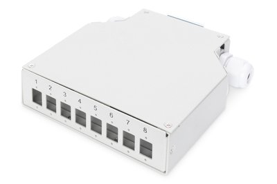 DIGITUS Hutschienen Spleißbox für 8 LC/DX Kupplungen 8
