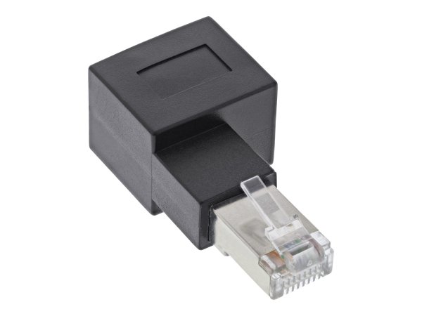 InLine Cavo patch adattatore Cat.6A - spina / presa RJ45 - angolata di 90° destra
