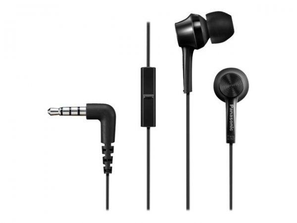 Panasonic Auricolari in-ear con cavo RP-TCM115E-A - Nero - Cablato - 10 - 24000 Hz - Musica e Chiama