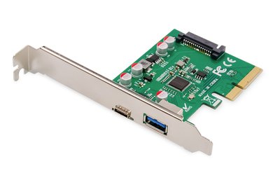 DIGITUS Scheda PCIe - USB Type-C™ + USB-A - PCIe - USB 3.2 Gen 2 (3.1 Gen 2) - Piena altezza/Basso p