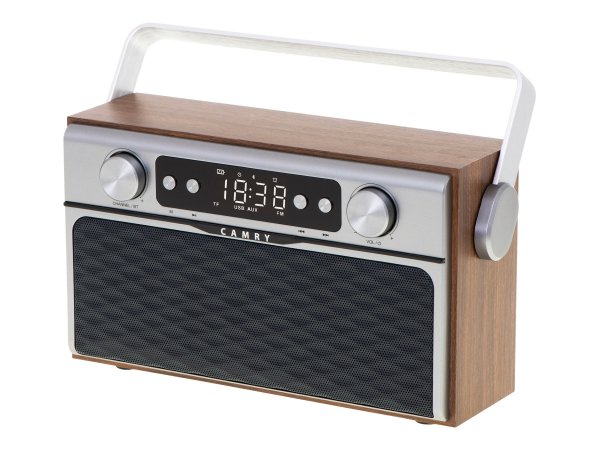 Camry Premium Radio CR 1183 - Portatile - Digitale - FM - 16 W - Alluminio - Nero - Legno - Fantasia