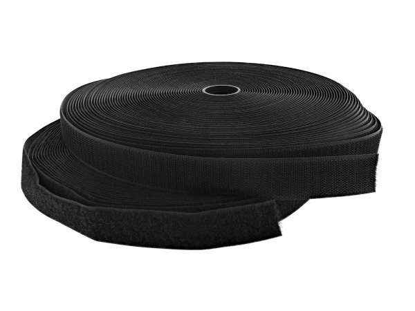 InLine Nastro per chiusura a strappo - rotolo da 25m - larghezza 25mm - nero