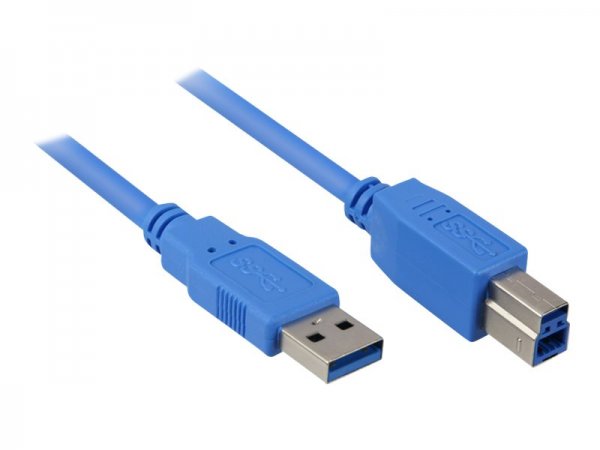 Sharkoon 5m - USB3.0-A/USB3.0-B - 5 m - USB A - USB B - USB 3.2 Gen 1 (3.1 Gen 1) - Maschio/Maschio