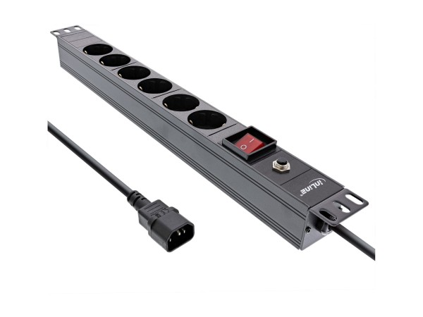 InLine Multipresa 19" 6 vie - prot.da sovraccarico - interruttore - 2m