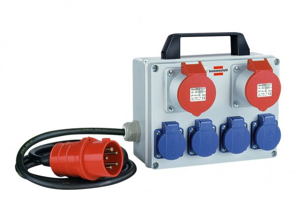 Brennenstuhl BKV 2/4 T IP44 - Basic - Nero - Blu - Grigio - Rosso - 6 presa(e) AC - CEE 5p - 2 m - 4