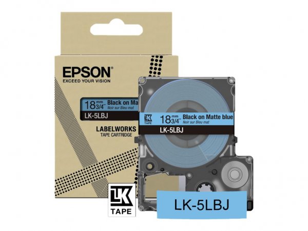 Epson LabelWorks LK-5LBJ - Schwarz auf Mattblau - Rolle 1.8 cm x 8 m 1