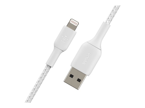 Belkin CAVO INTRECCIATO DA USB-A A LIGHTNING 2M - 2 m - Lightning - USB A - Maschio - Maschio - Bian