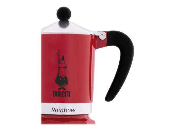 Bialetti RAINBOW 3TZ ROSSA - Moka - Nero - Rosso - Acciaio inox - Alluminio - 3 tazze - Rainbow - CE