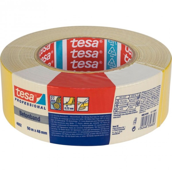 Tesa Gewebekleb. 50m x 18mm Prof.gelb 04662