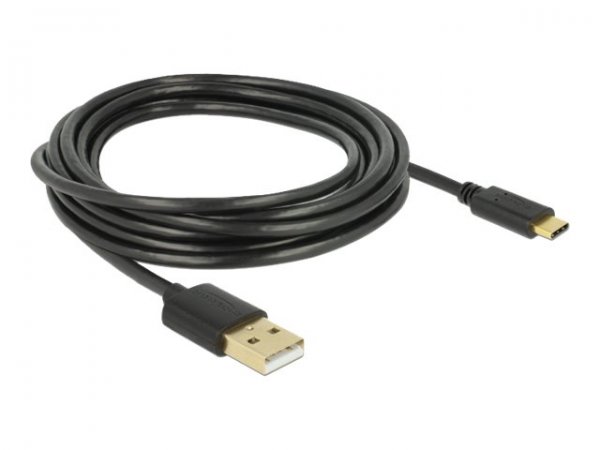 Delock 85209 - 3 m - USB A - USB C - USB 2.0 - 0,48 Gbit/s - Nero