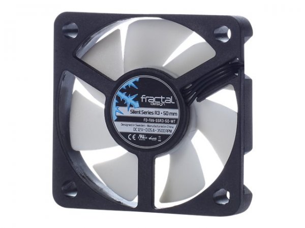Fractal Design Silent Series R3 50mm - Ventilatore - 5 cm - 3500 Giri/min - Nero - Bianco