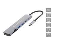 Conceptronic DONN28G 7-in-1 Usb 3.2 Gen 1 Dockingstation - 4K60Hz Hdmi - Usb-A 5Gbps x 2 - Usb-C