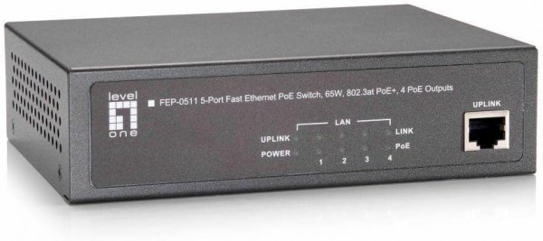LevelOne FEP-0511 - Fast Ethernet (10/100) - Full duplex - Supporto Power over Ethernet (PoE)