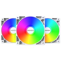 MONTECH GF120 PWM ARGB Lüfter 3er Pack - 120mm weiß W 3 IN - 25,5 dB - 1600 rpm
