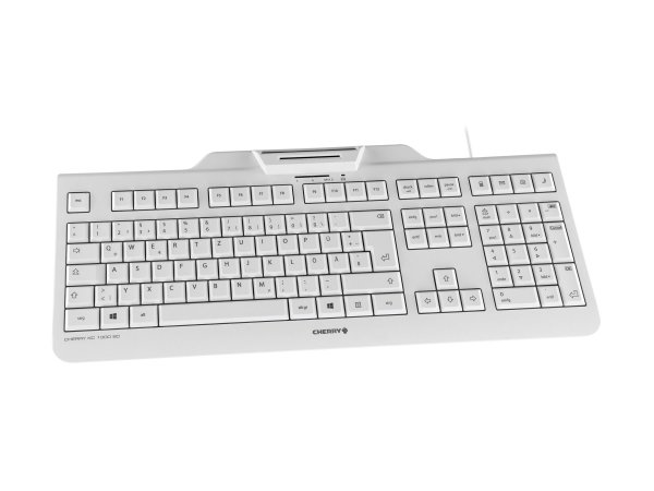 Cherry KC 1000 SC - Tastiera - QWERTY - Grigio, Bianco