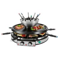 Clatronic 2in1 Raclette Grill & Fondueset PC RG/FD 1245 schwarz/silber