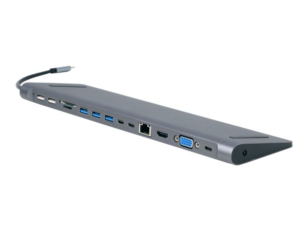 Gembird A-CM-COMBO9-01 - USB 3.2 Gen 1 (3.1 Gen 1) Type-C - 60 W - 10,100,1000 Mbit/s - Grigio - Mic