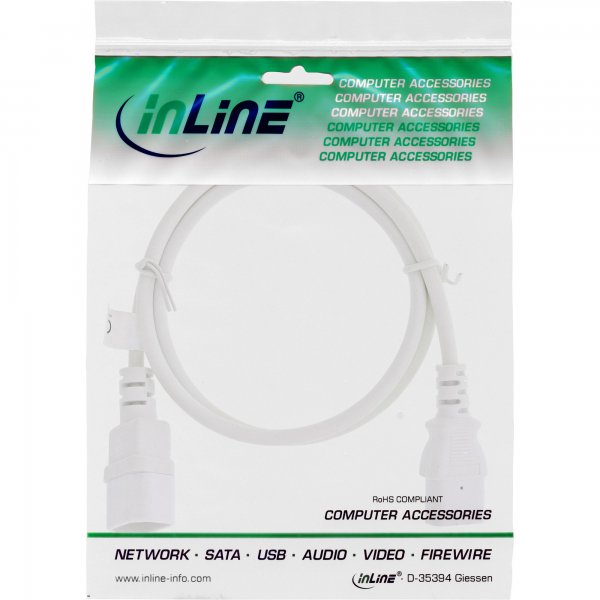 InLine Prolunga alimentazione - da C13 a C14 - 0,3m - bianco