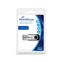 MEDIARANGE MR913 - 128 GB - USB tipo A - 2.0 - 10 MB/s - Girevole - Nero - Argento