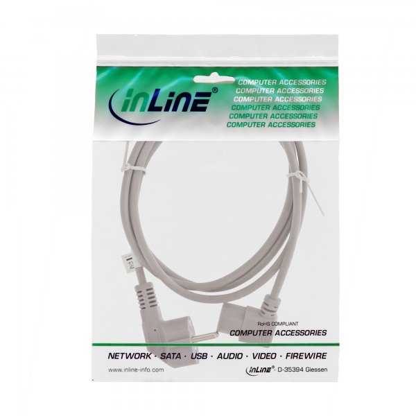 InLine Cavo alimentazione spina Tedesca presa C-13 - 90° D - grigio - 0,5m