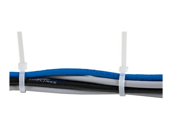 StarTech.com Kabelbinder - 203x4 mm gebogene Spitze weiss 100 Stück - Kabelbin...