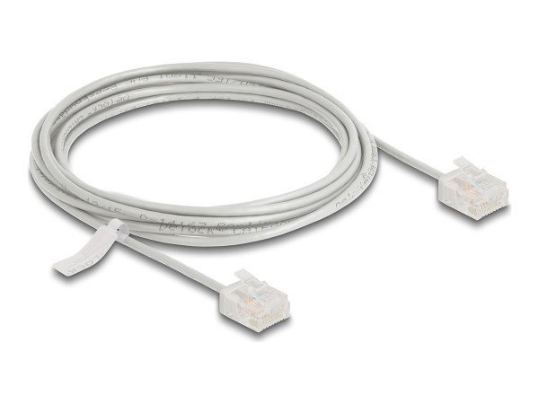 Delock RJ45 Netzwerkkabel Cat.6 UTP Ultra Slim grau mit kurzen Steckern - Netzwerk - Cavo - Rete