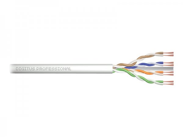 DIGITUS Cavo di installazione con doppino intrecciato CAT 6 U-UTP - 305 m - Cat6 - U/UTP (UTP) - Gri