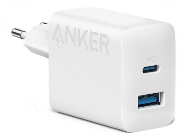 Anker Innovations 312 Charger 20W 1 x USB-C 1 USB-A white
