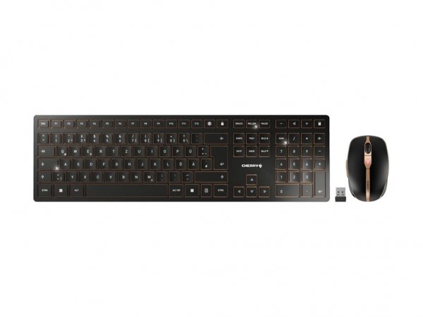 Cherry DW 9100 SLIM - Wireless - RF senza fili + Bluetooth - QWERTZ - Nero - Mouse incluso