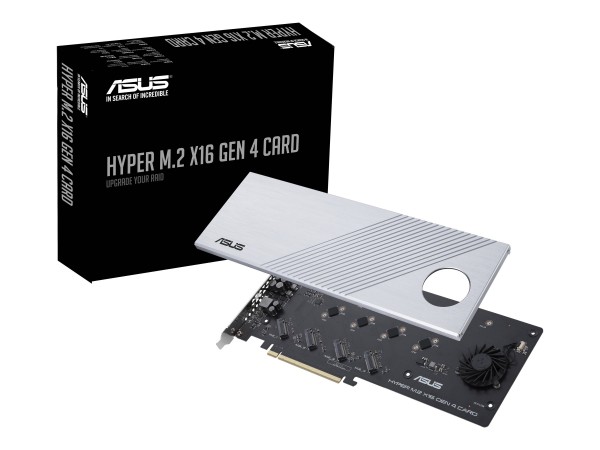 ASUS Hyper M.2 x16 Gen 4 - PCIe - M.2 - PCIe 4.0 - Argento - PC - Attivo