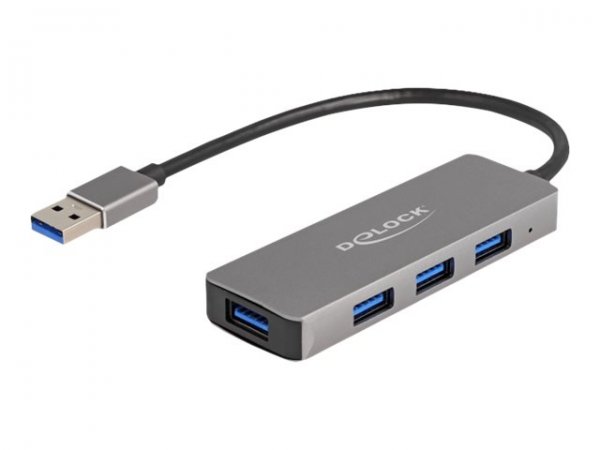 Delock Hub a 4 porte USB 5 Gbps con connettore USB Tipo-A - Porte USB Tipo-A laterali - USB 3.2 Gen