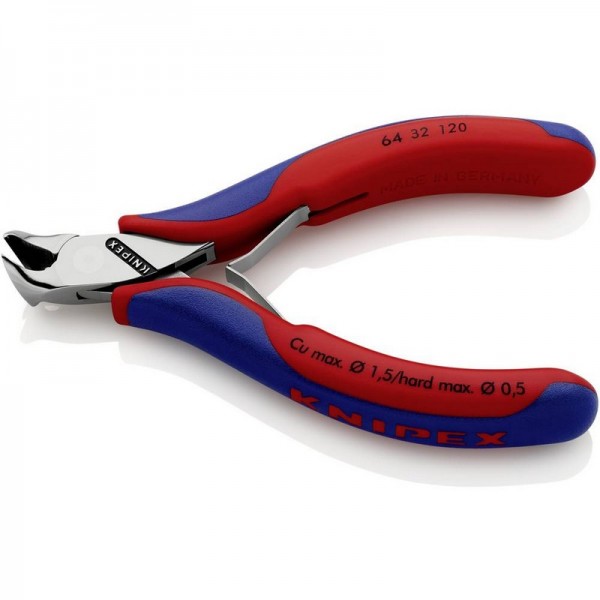 KNIPEX 64 32 120 - Tronchese per elettronica - Acciaio - Blu - Rosso - 120 mm - 92 g