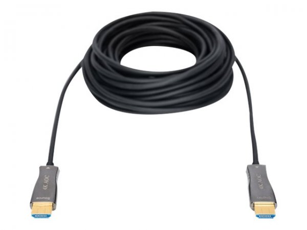 DIGITUS Cavo in fibra ottica ibrido HDMI AOC - UHD 4K - 20 m - 20 m - HDMI tipo A (Standard) - HDMI