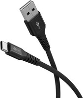 Goobay Supersoftes USB 2.0 Textilkabel USB-A Stecker> USB-C schwarz 3