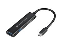 Conceptronic HUBBIES12B - USB 3.2 Gen 1 (3.1 Gen 1) Type-C - 5000 Mbit/s - Nero - Alluminio - 0,15 m