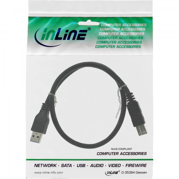 InLine Cavo USB 3.2 Gen.1 A maschio / B maschio - nero - 1m