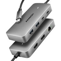 AXAGON HMC-CUB83X2 USB-C Hub 7in1-Dockingstation Dual 4K 10Gbps - Grau
