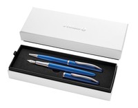 Pelikan Jazz Noble Elegance - Blu - Argento - 2 pz - Penna a sfera + penna stilografica