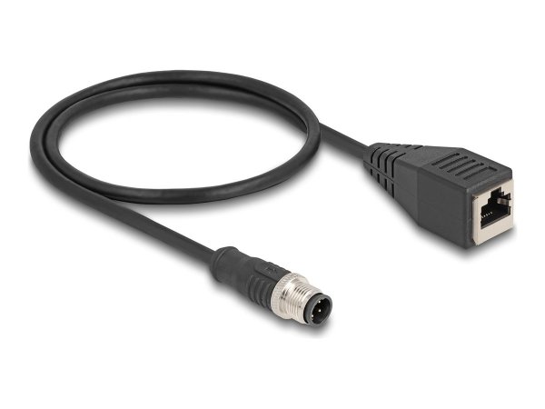 Delock M12 Adapterkabel D-kodiert Stecker zu RJ45 Buchse - Cavo - Rete